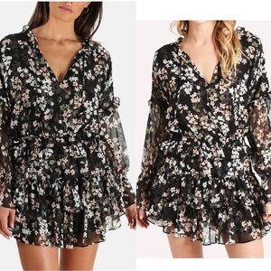 Misa LA Lolita Black Floral Ruffle Mini Dress
